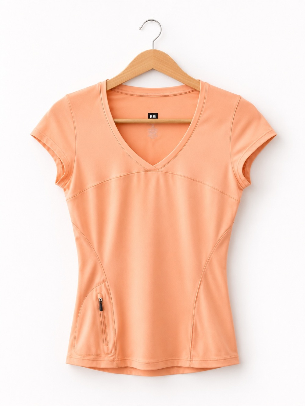 REI Orange Fitted Short Sleeve Tee Small S